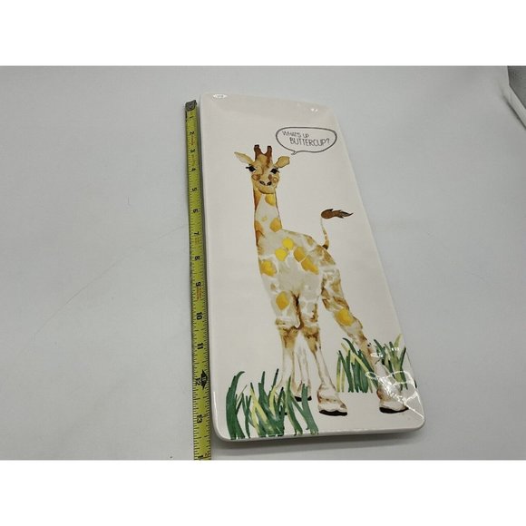 Pier 1 Giraffe Platter What's Up Buttercup Ironstone Bread Appetizers Cheese - Picture 14 of 16